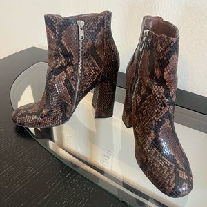 Steve Madden snakeskin bootie heels